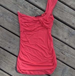 One Shoulder Tank, Pink, Large